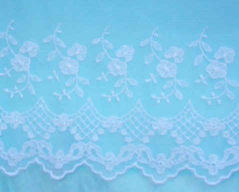 Embroidered English Lace Netting- A