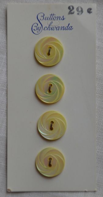 Antique Button Cards - Yellow  Swirl