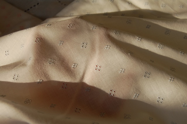 Swiss Embroidered Eyelet Fabric -Blue Embroidery 