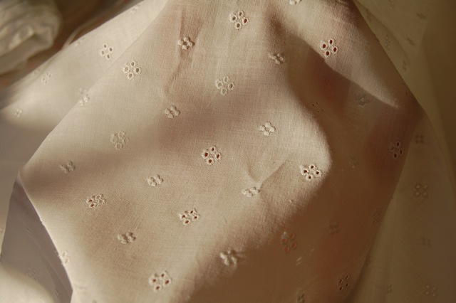 brown eyelet fabric