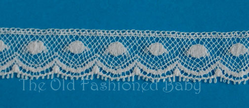 Dot Maline Lace Edging 1/2" - Maline White