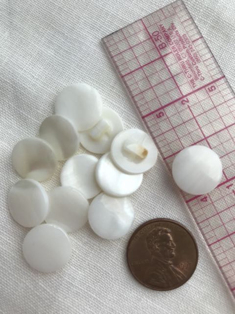 Mother of Pearl Shank Buttons - White  1/2" , Two Dozen