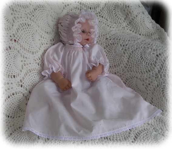 Baby's Smocked Layette - Baby Claire's Dress